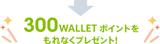 300WALLET ポイントをもれなくプレゼント!