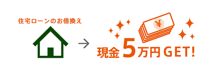 図:住宅ローンのお借換え 5万円GET!